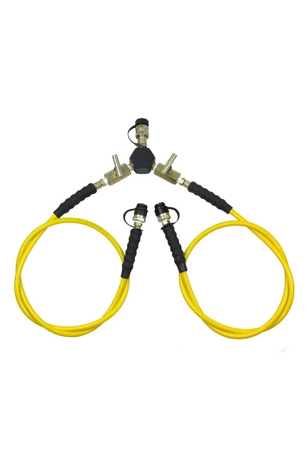 2-Way Manifold C/w 1.8mtr Hoses & Shut-off Valves 4 2-Way Manifold C/w 1.8mtr Hoses & Shut-off Valves - Image 2