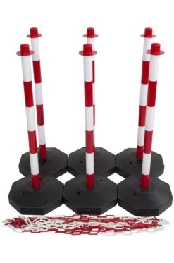 Plastic Chain Post Set (x6) With 15mtrs Of Chain -Router Shop plastic chain post set x6 with 15mtrs of chain 2