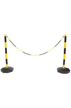 Yellow & Black Plastic Chain Post Set (x2) With 3mtrs Of Chain